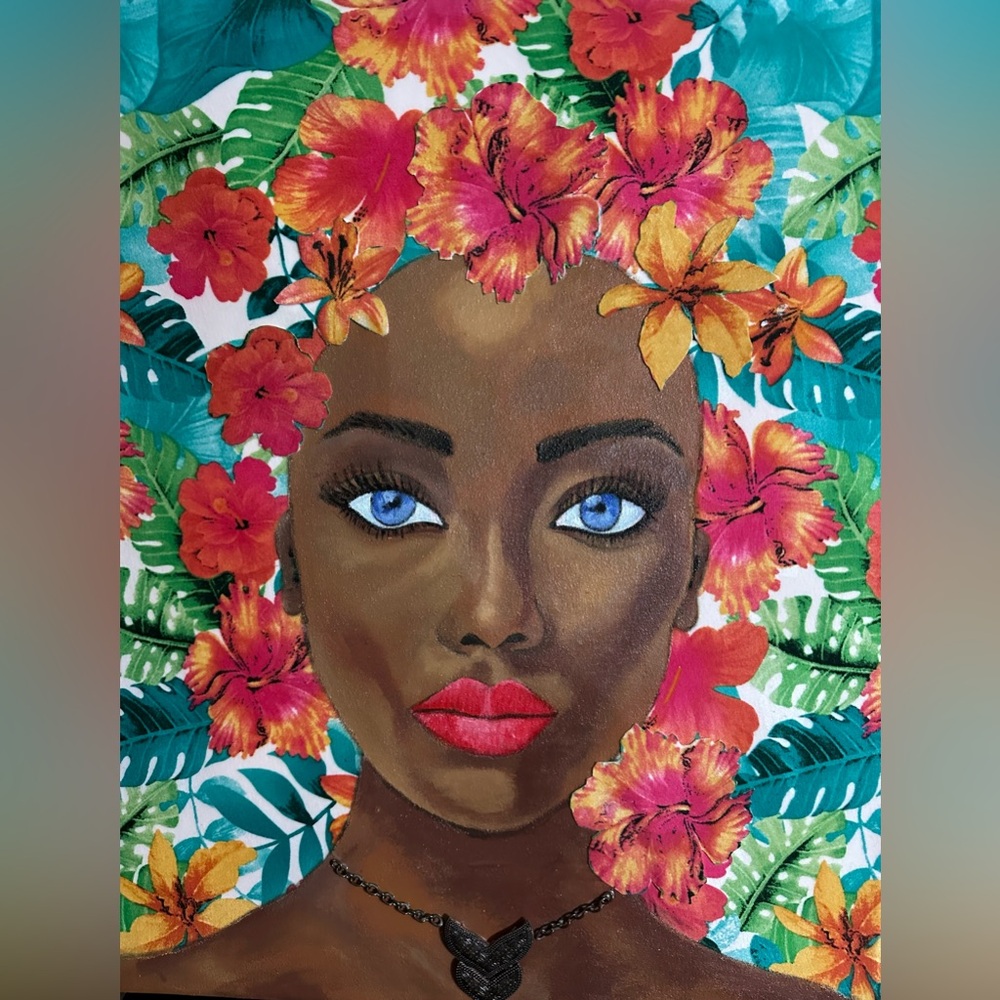 Vibrant Floral Mixed Media Art